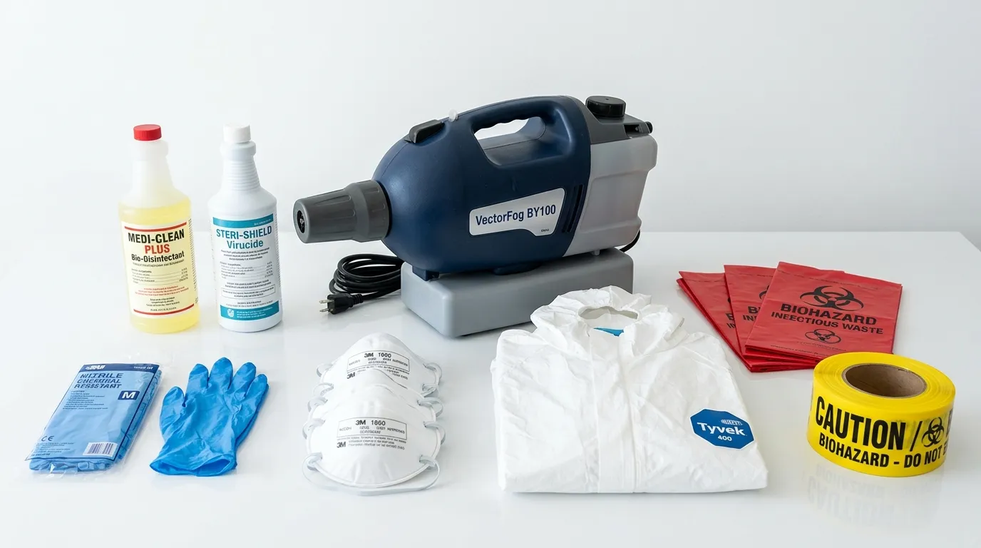 Professional biohazard remediation crew working in Merrimac