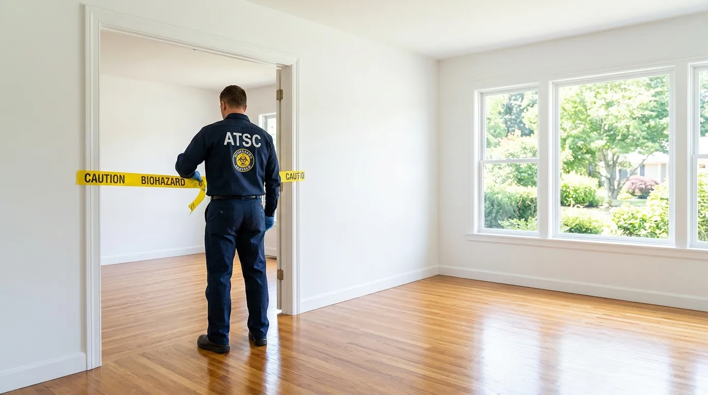 Certified biohazard cleanup crew performing Decomposition Cleanup in Merrimac